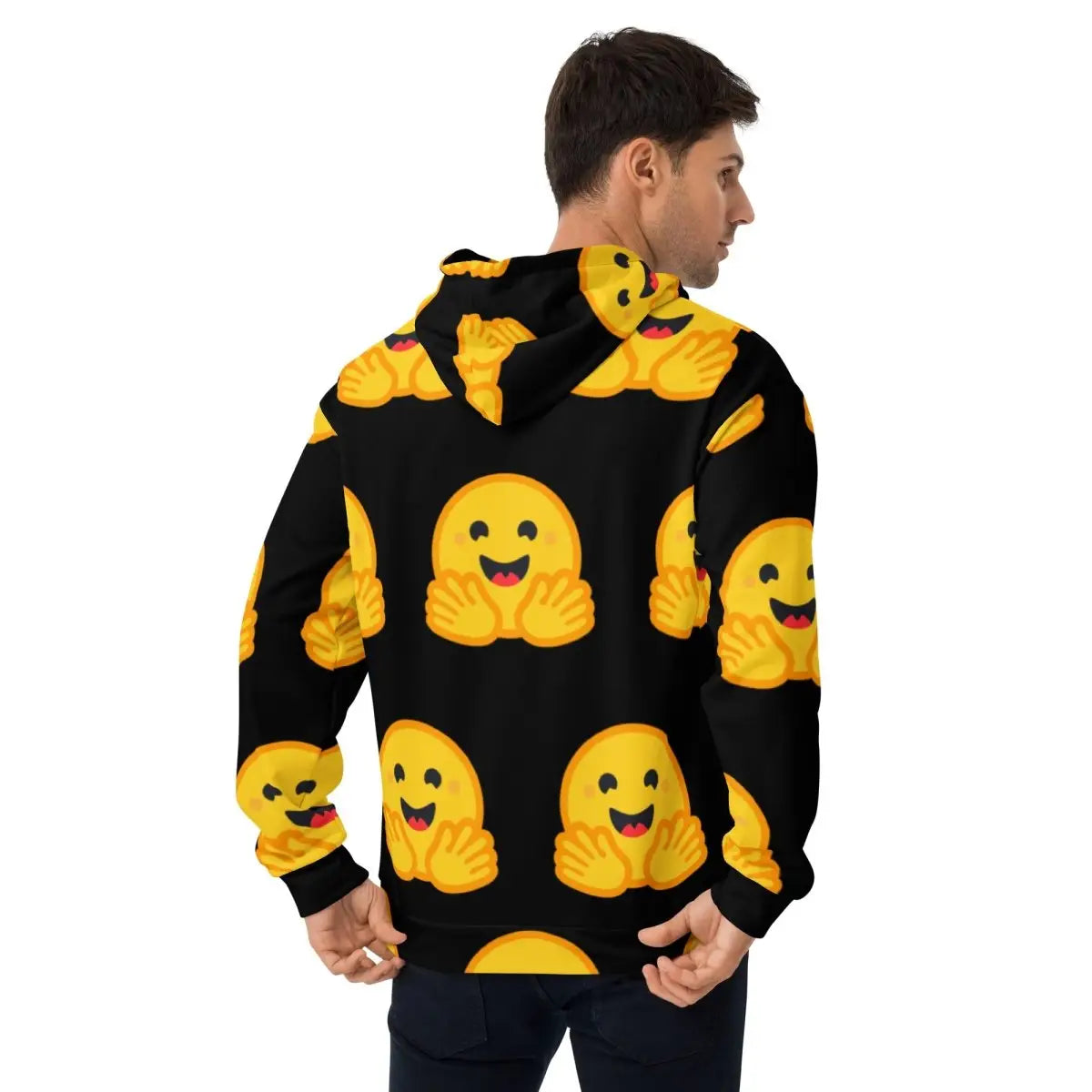 All-Over Print Hugging Face Icon Hoodie (unisex)