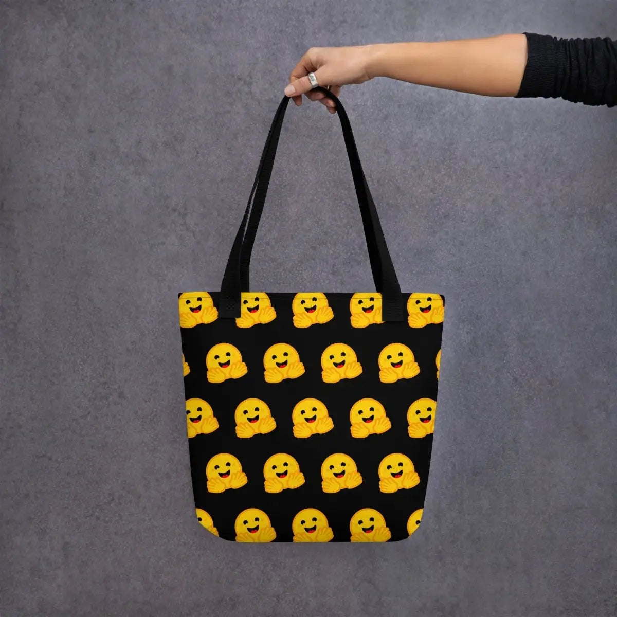 All-Over Print Hugging Face Icons Tote Bag