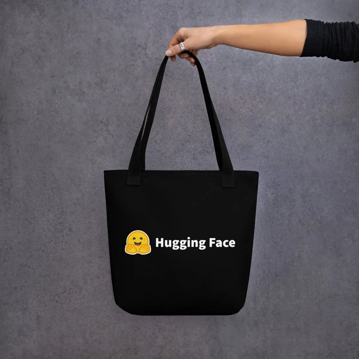 All-Over Print Hugging Face Logo Tote Bag