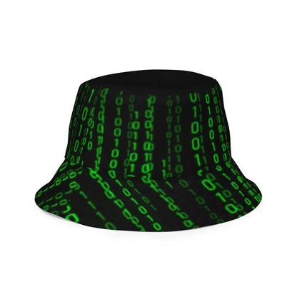 All-Over Print Matrix Falling Binary Reversible Bucket Hat