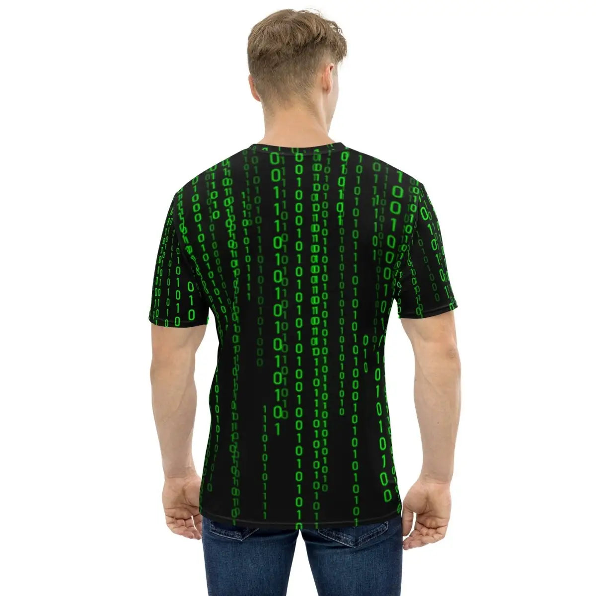 All-Over Print Matrix Falling Binary T-Shirt (men)