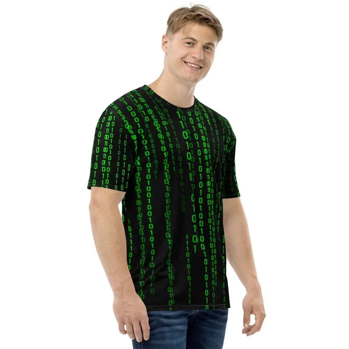 All-Over Print Matrix Falling Binary T-Shirt (men)