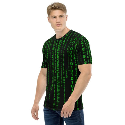 All-Over Print Matrix Falling Binary T-Shirt (men)