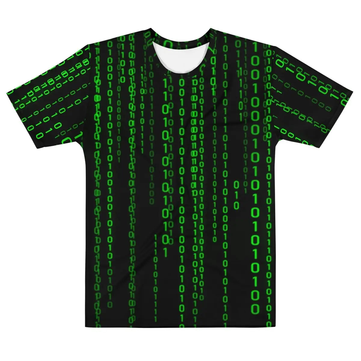 All-Over Print Matrix Falling Binary T-Shirt (men) - XS