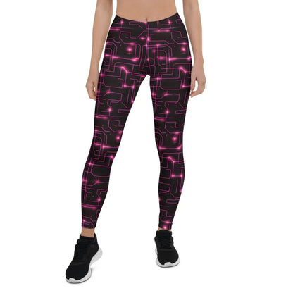 All-Over Print Pink Tron Leggings (women)