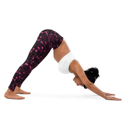 All-Over Print Pink Tron Yoga Leggings (women)