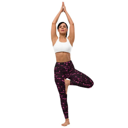 All-Over Print Pink Tron Yoga Leggings (women)