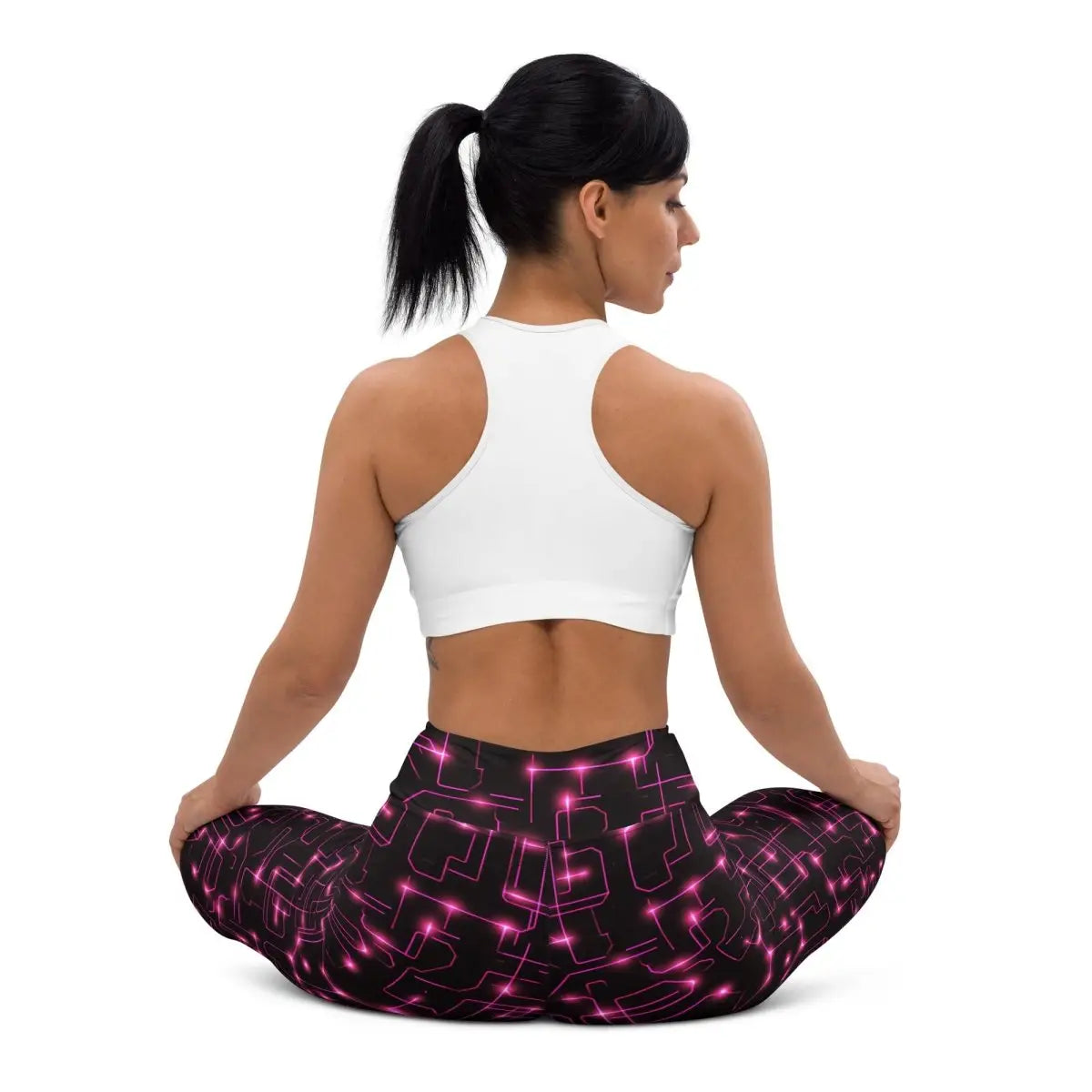 All-Over Print Pink Tron Yoga Leggings (women)