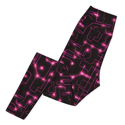 All-Over Print Pink Tron Yoga Leggings (women)