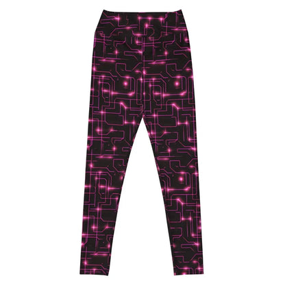 All-Over Print Pink Tron Yoga Leggings (women) - M