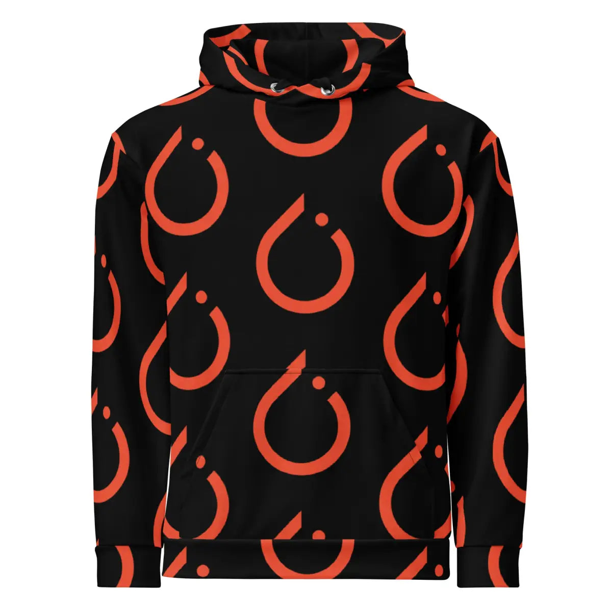 All-Over Print PyTorch Icon Hoodie (unisex) - M / Black/Orange