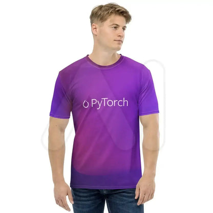 All-Over Print PyTorch White Logo T-Shirt (men)