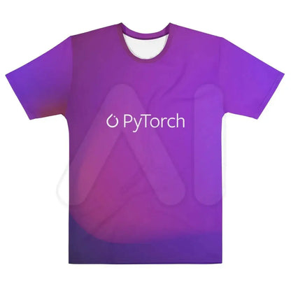 All-Over Print PyTorch White Logo T-Shirt (men) - M / Purple/White