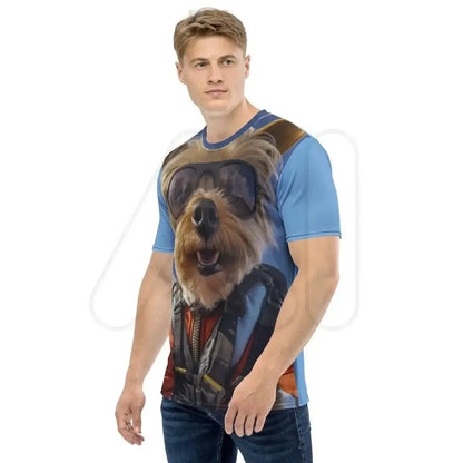 All-Over Print Skydiving Yorkshire Terrier Selfie T-Shirt 2 (men)