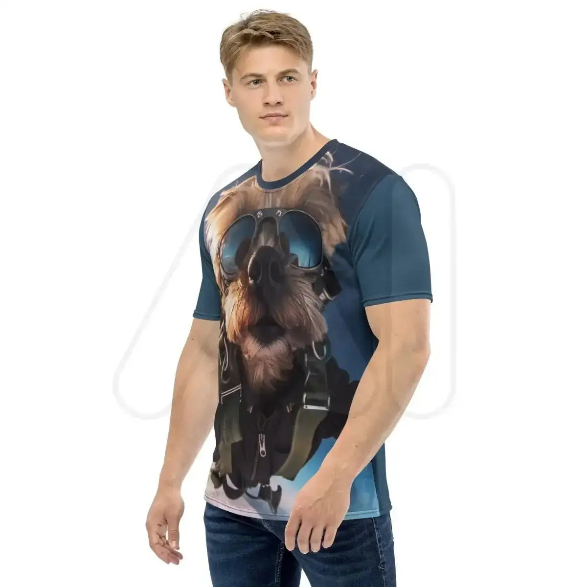 All-Over Print Skydiving Yorkshire Terrier Selfie T-Shirt (men)