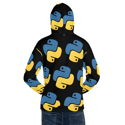 All-Over Print Tilted Python Icon Hoodie (unisex)