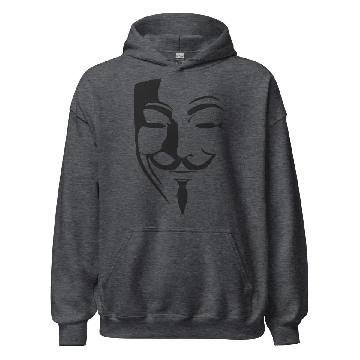 Anonymous Mask Light Hoodie (unisex) - Dark Heather / M