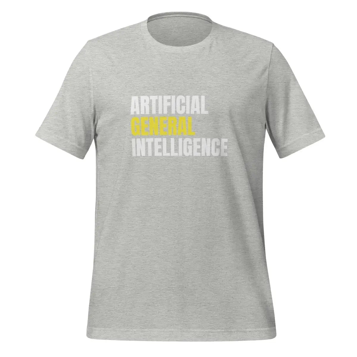 Artificial General Intelligence Stacked (Yellow) T-Shirt (unisex) - Athletic Heather / M