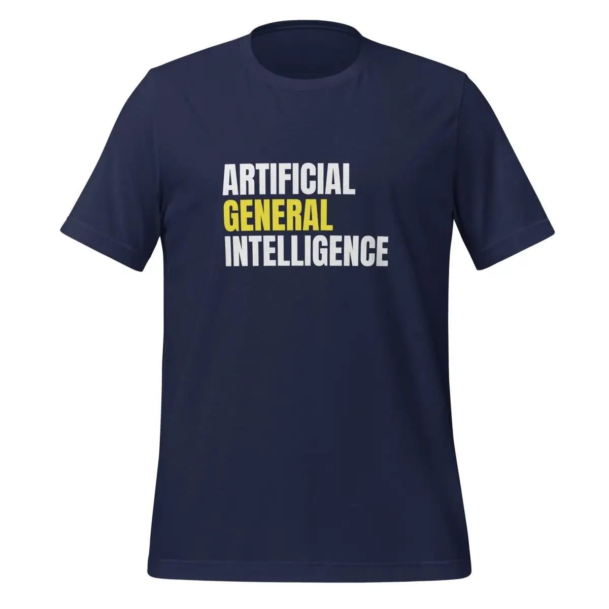 Artificial General Intelligence Stacked (Yellow) T-Shirt (unisex) - Navy / M