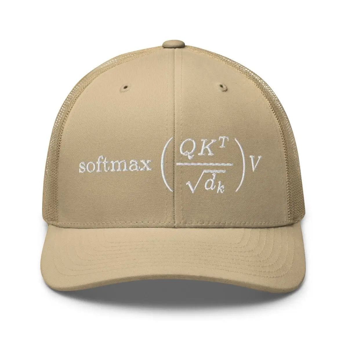 Attention is All You Need Embroidered Trucker Cap - Khaki