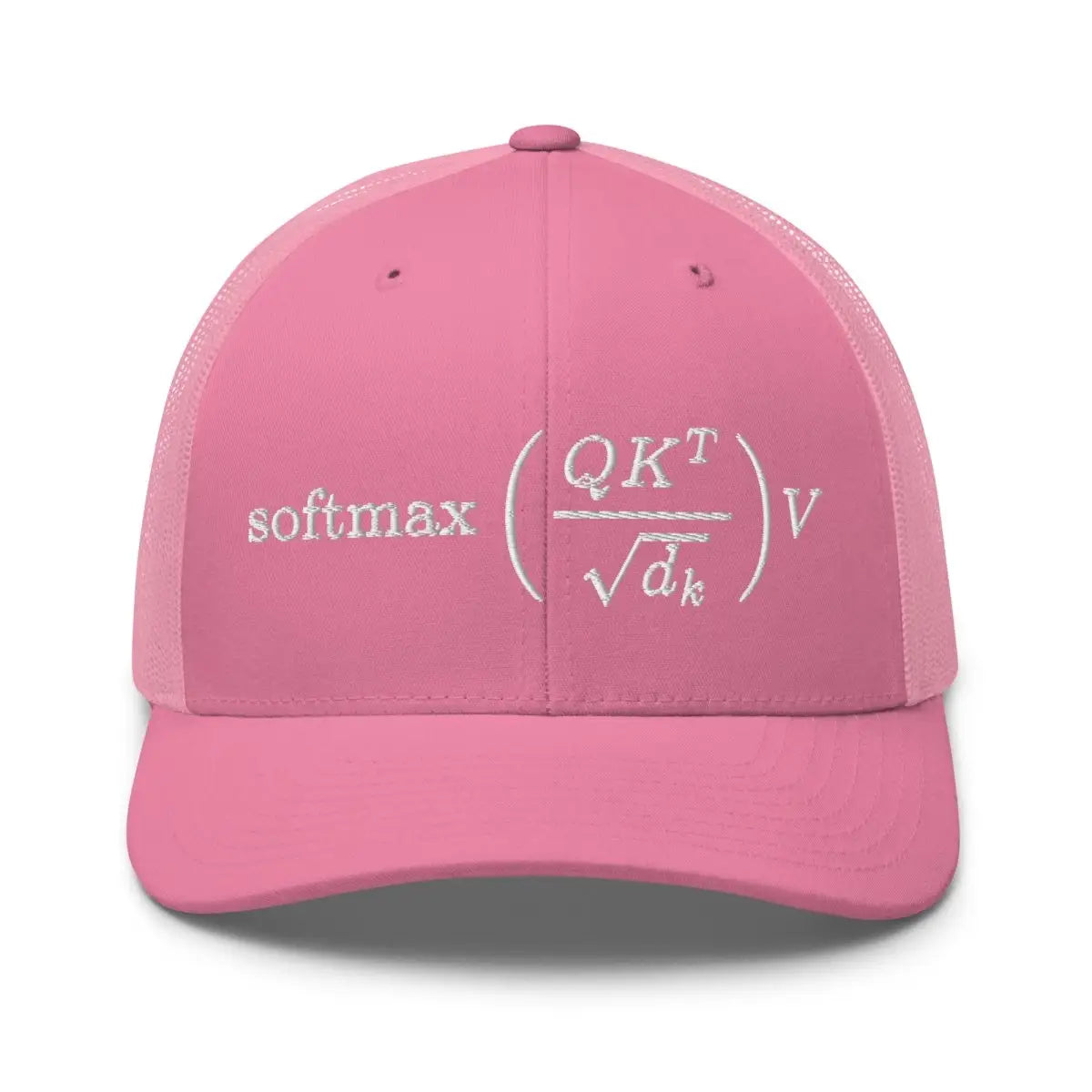 Attention is All You Need Embroidered Trucker Cap - Pink