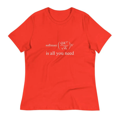 Attention is All You Need Relaxed T-Shirt (women) - Poppy / M