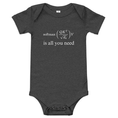 Attention is All You Need Short Sleeve One-Piece (baby) - Dark Grey Heather / 3-6m