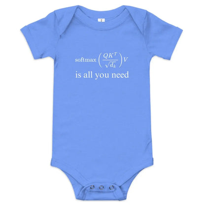 Attention is All You Need Short Sleeve One-Piece (baby) - Heather Columbia Blue / 3-6m