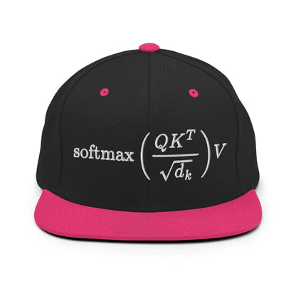 Attention is All You Need Snapback Cap - Black/ Neon Pink