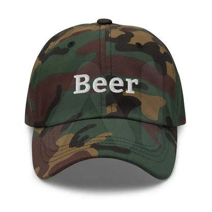 Beer Embroidered Cap - Green Camo