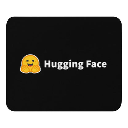 Black Hugging Face Logo Mouse Pad