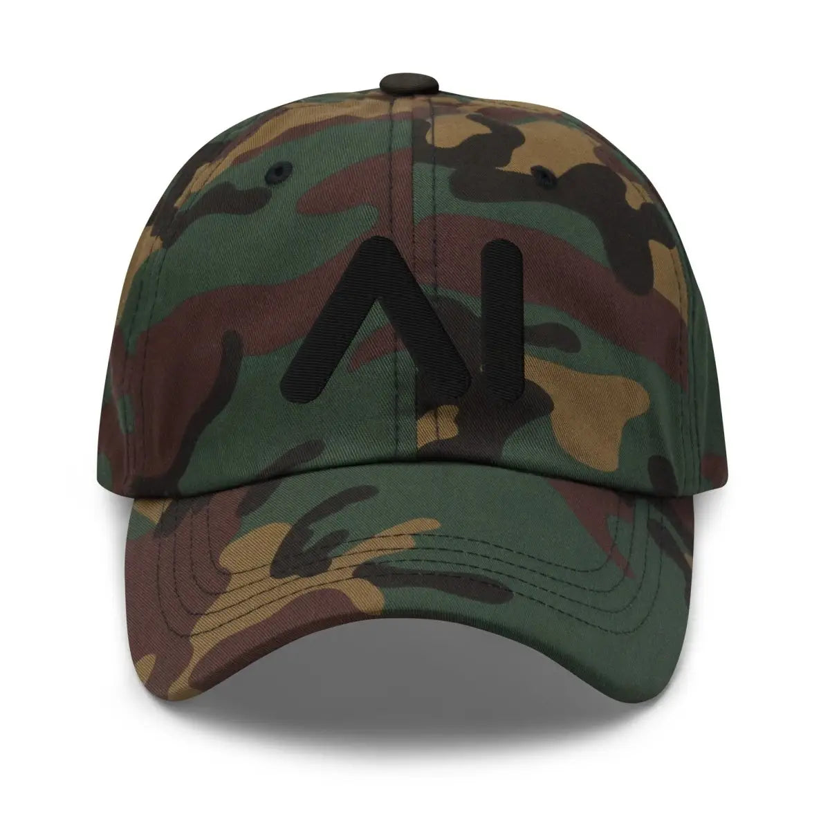 AI Black Logo Cap - Green Camo