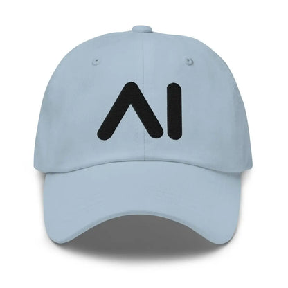 AI Black Logo Embroidered Cap - Light Blue