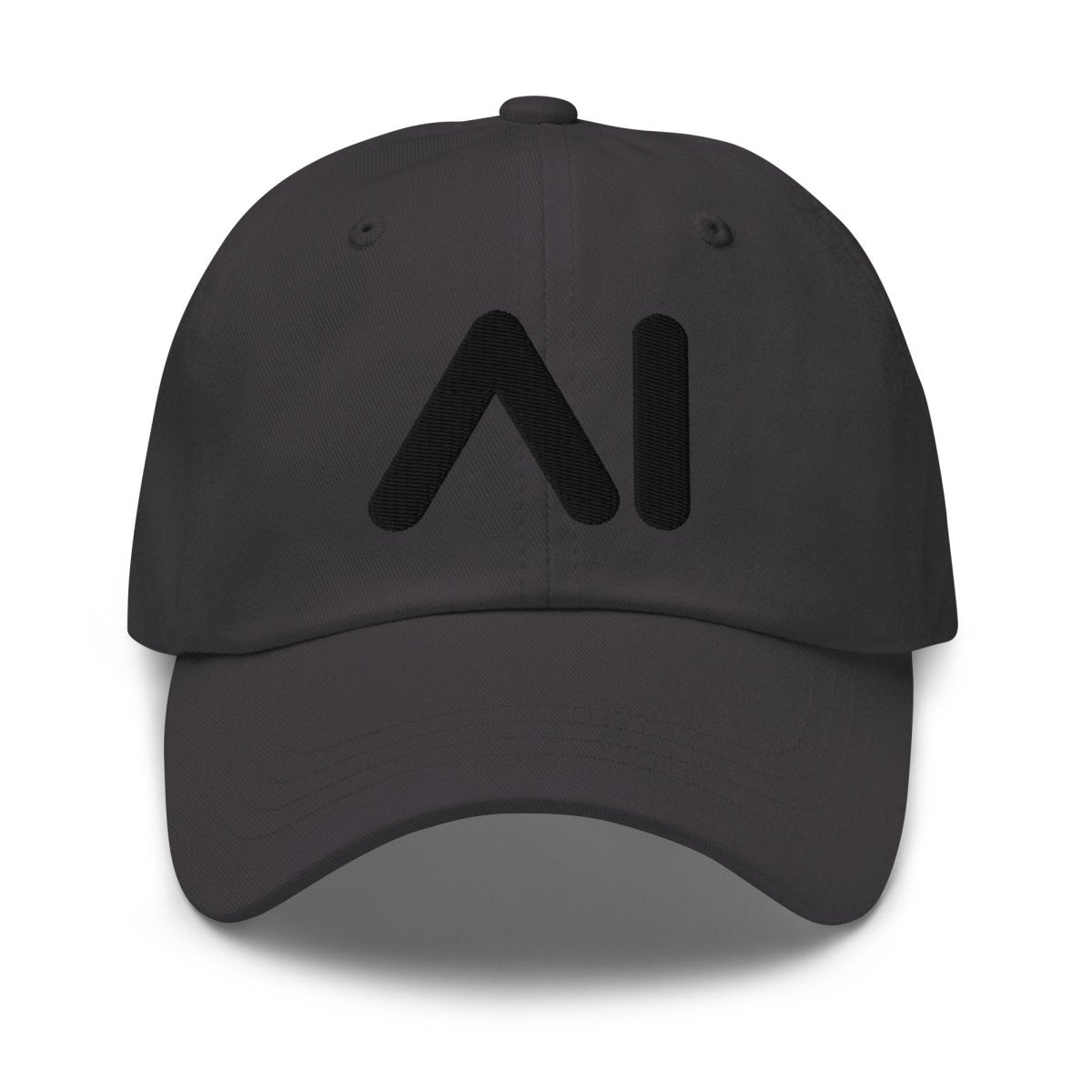 AI Black Logo Embroidered Cap - Dark Grey - AI Store
