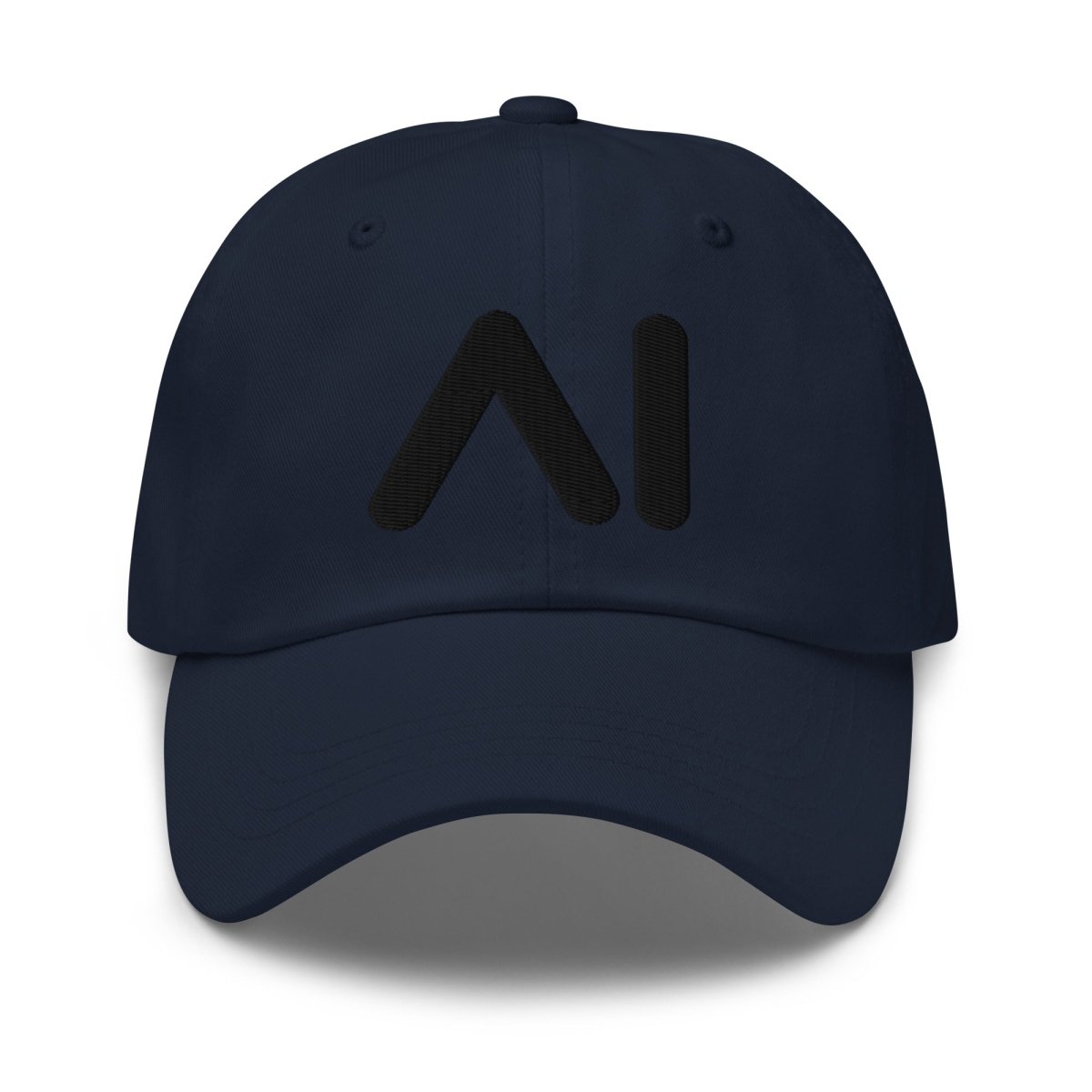 AI Black Logo Embroidered Cap - Navy - AI Store