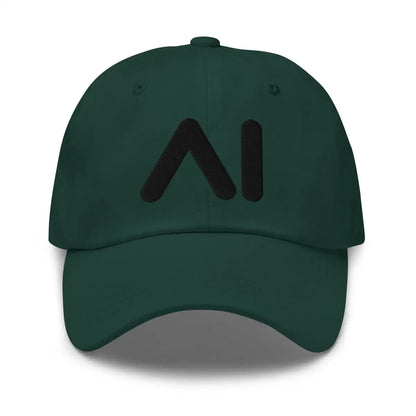 AI Black Logo Embroidered Cap - Spruce