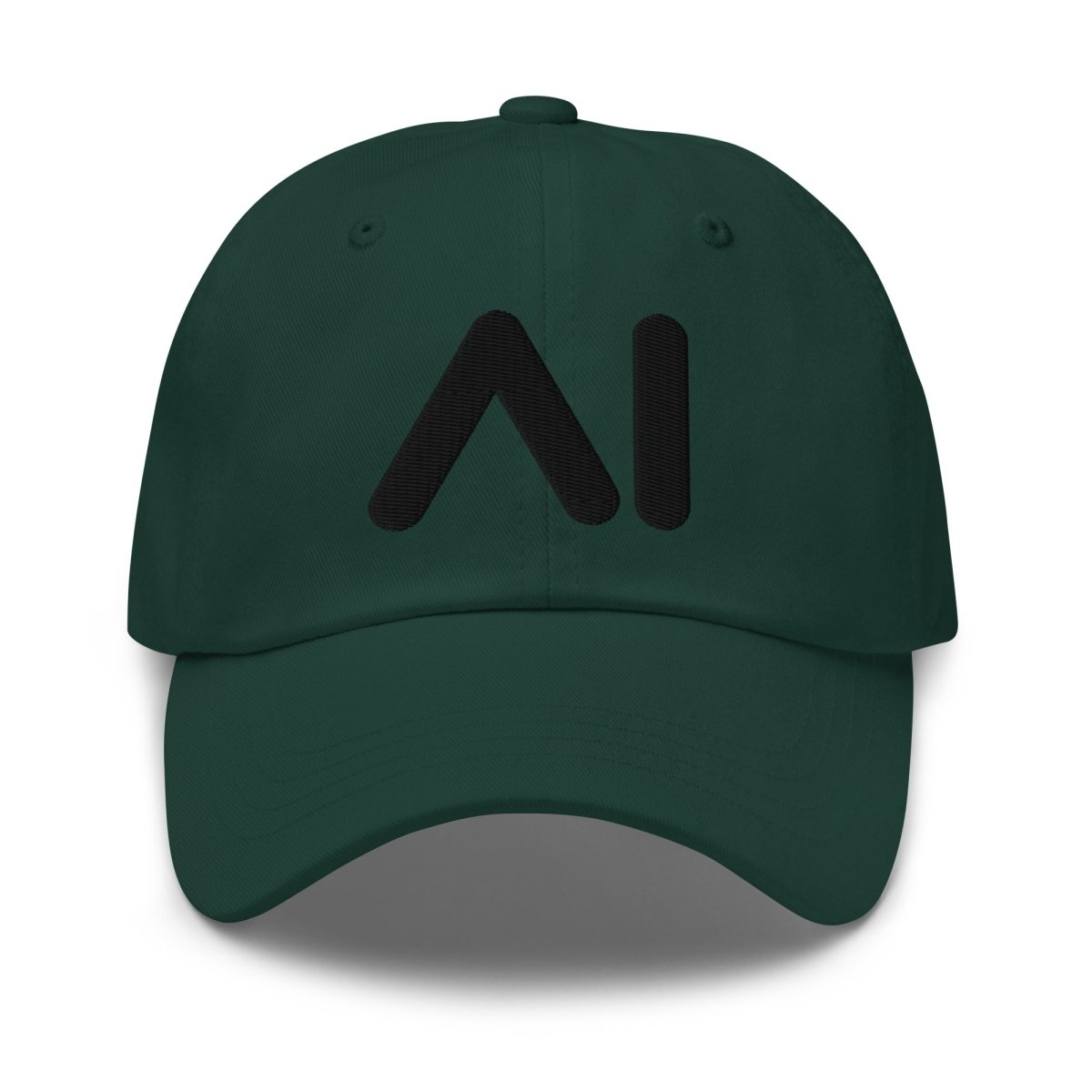 AI Black Logo Embroidered Cap - Spruce - AI Store
