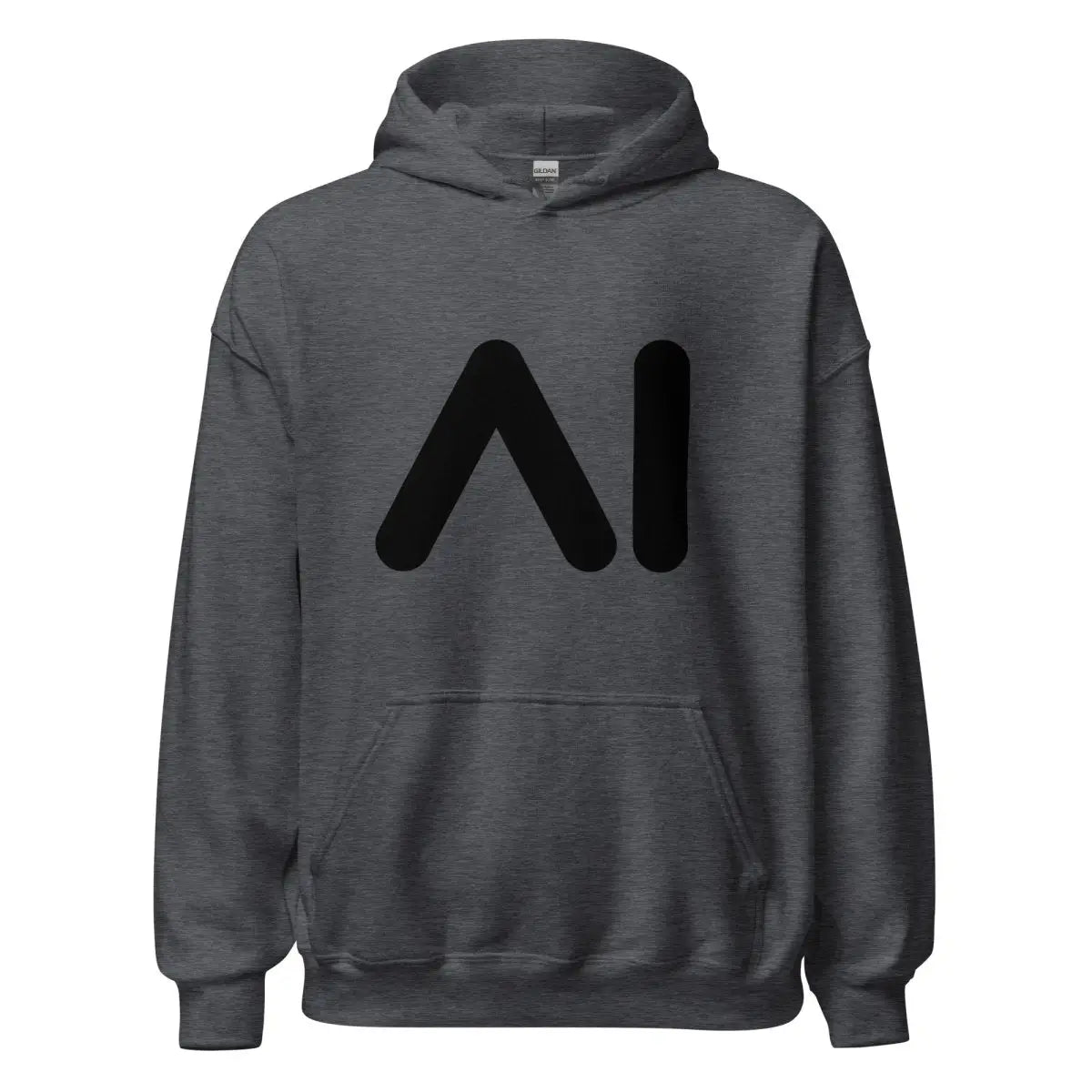 AI Black Logo Hoodie (unisex) - Dark Heather / M