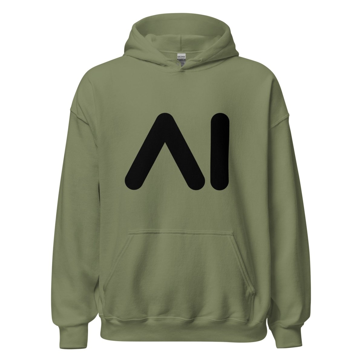 AI Black Logo Hoodie (unisex) - Military Green - AI Store