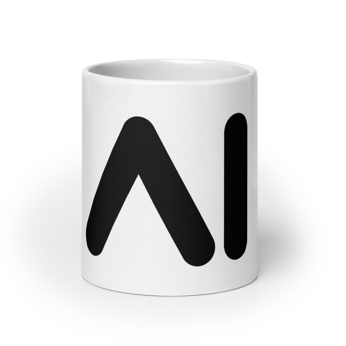 AI Black Logo on White Glossy Mug - 11 oz - AI Store