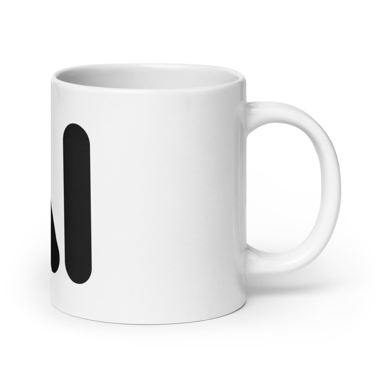 AI Black Logo on White Glossy Mug - 15 oz - AI Store
