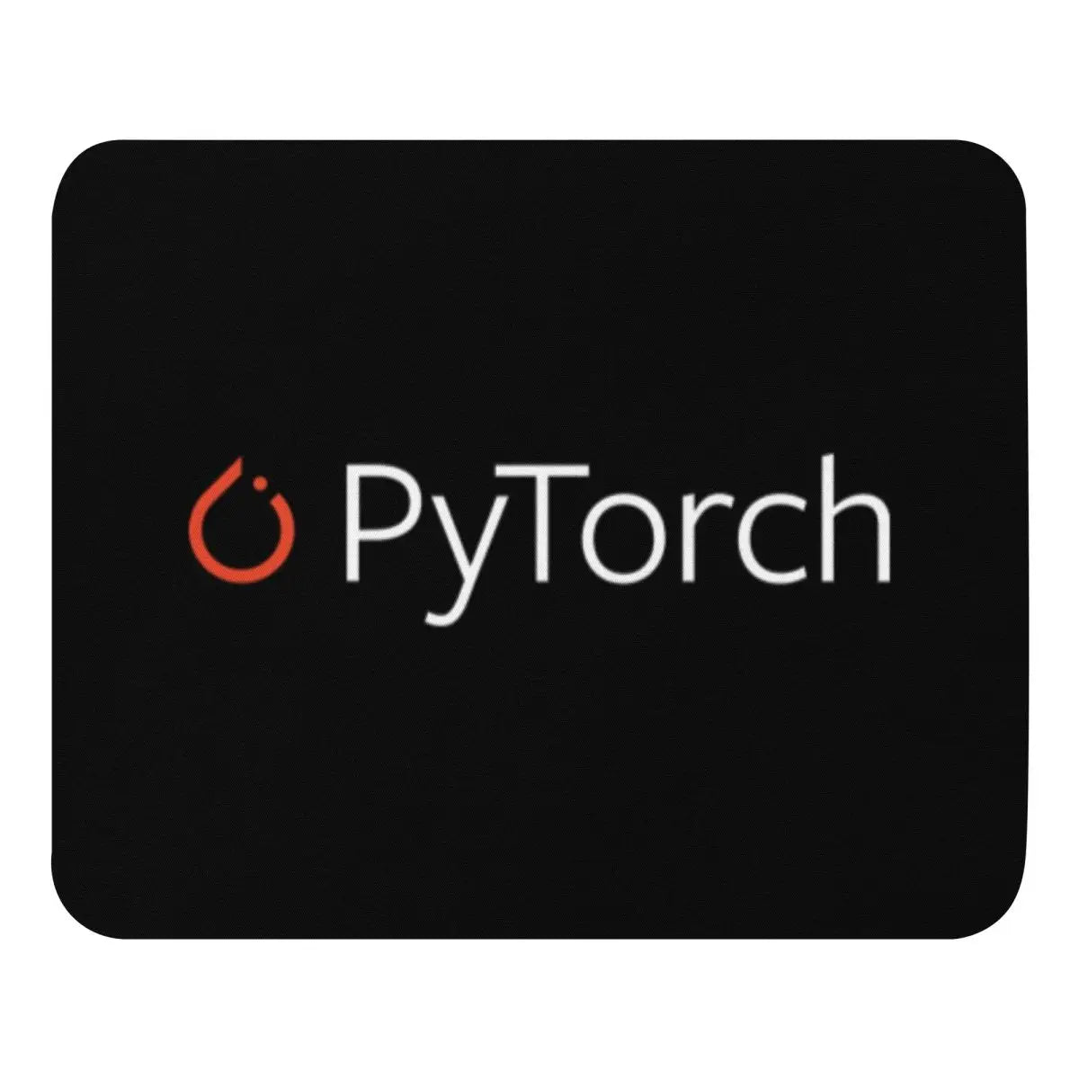 Black PyTorch Logo Mouse Pad