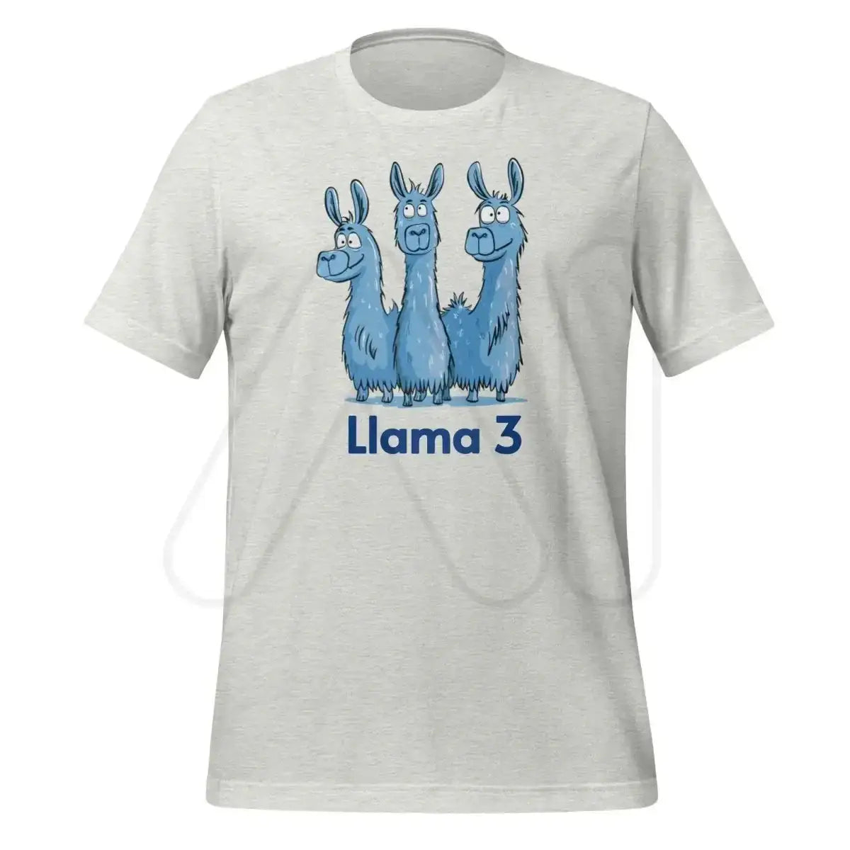 Blue Llama 3 Llamas T-Shirt (unisex) - Ash / M