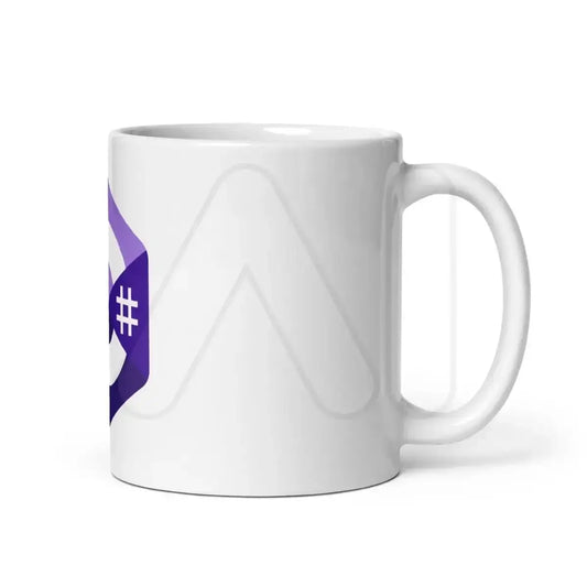 C# (C Sharp) Logo White Glossy Mug