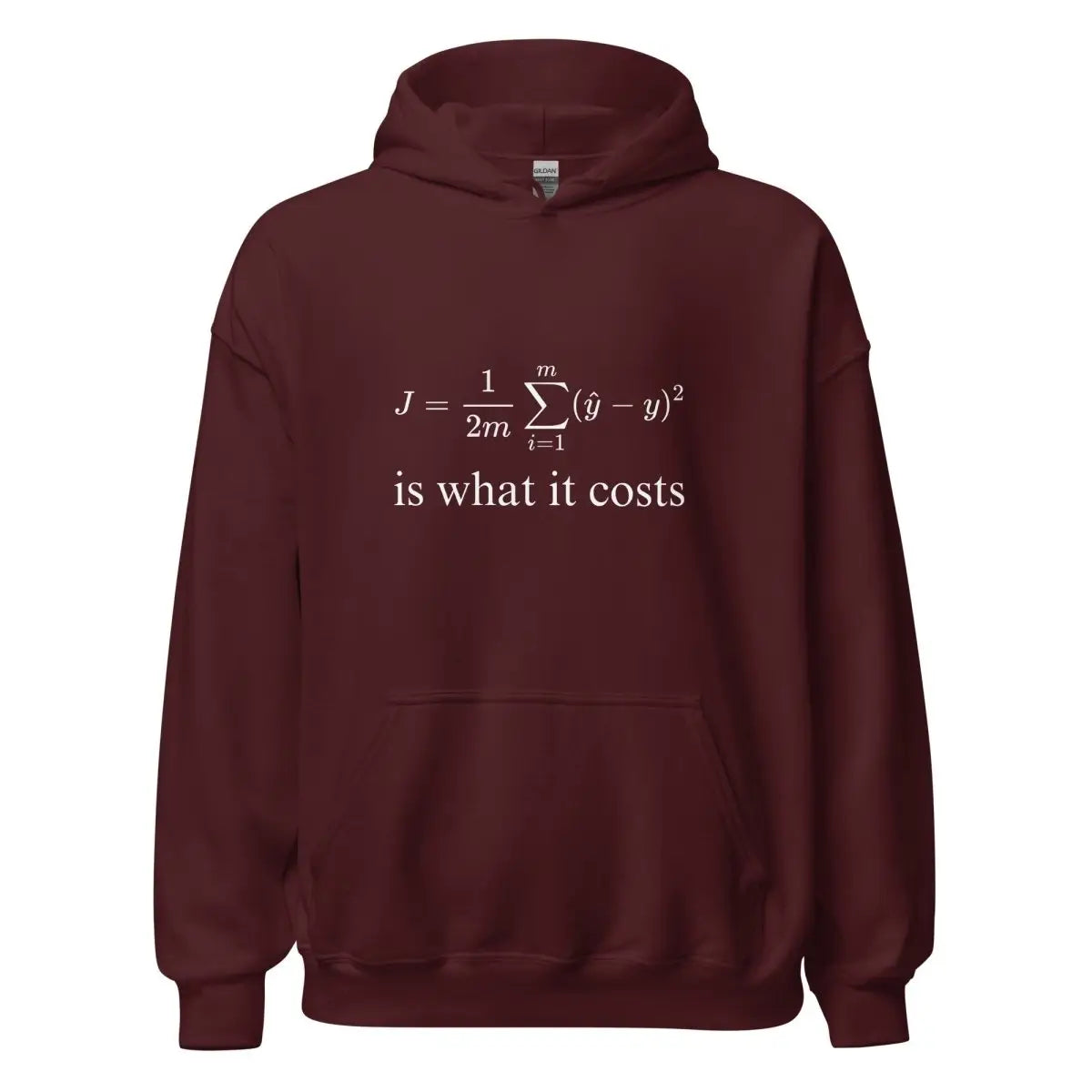 Cost Function for Linear Regression Hoodie (unisex) - Maroon / M