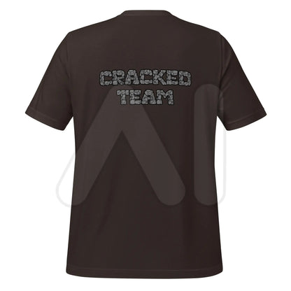 ’CRACKED TEAM’ on Back T-Shirt (unisex) - Brown / M