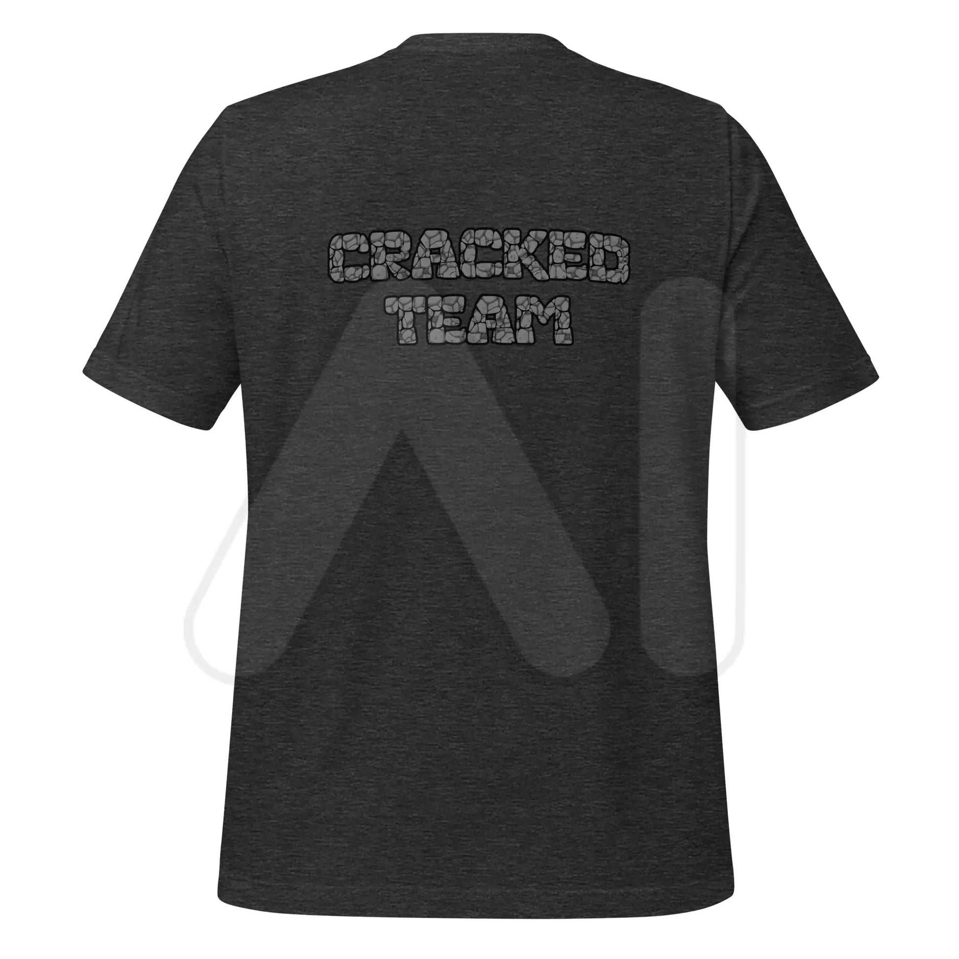 ’CRACKED TEAM’ on Back T-Shirt (unisex) - Dark Grey Heather / M