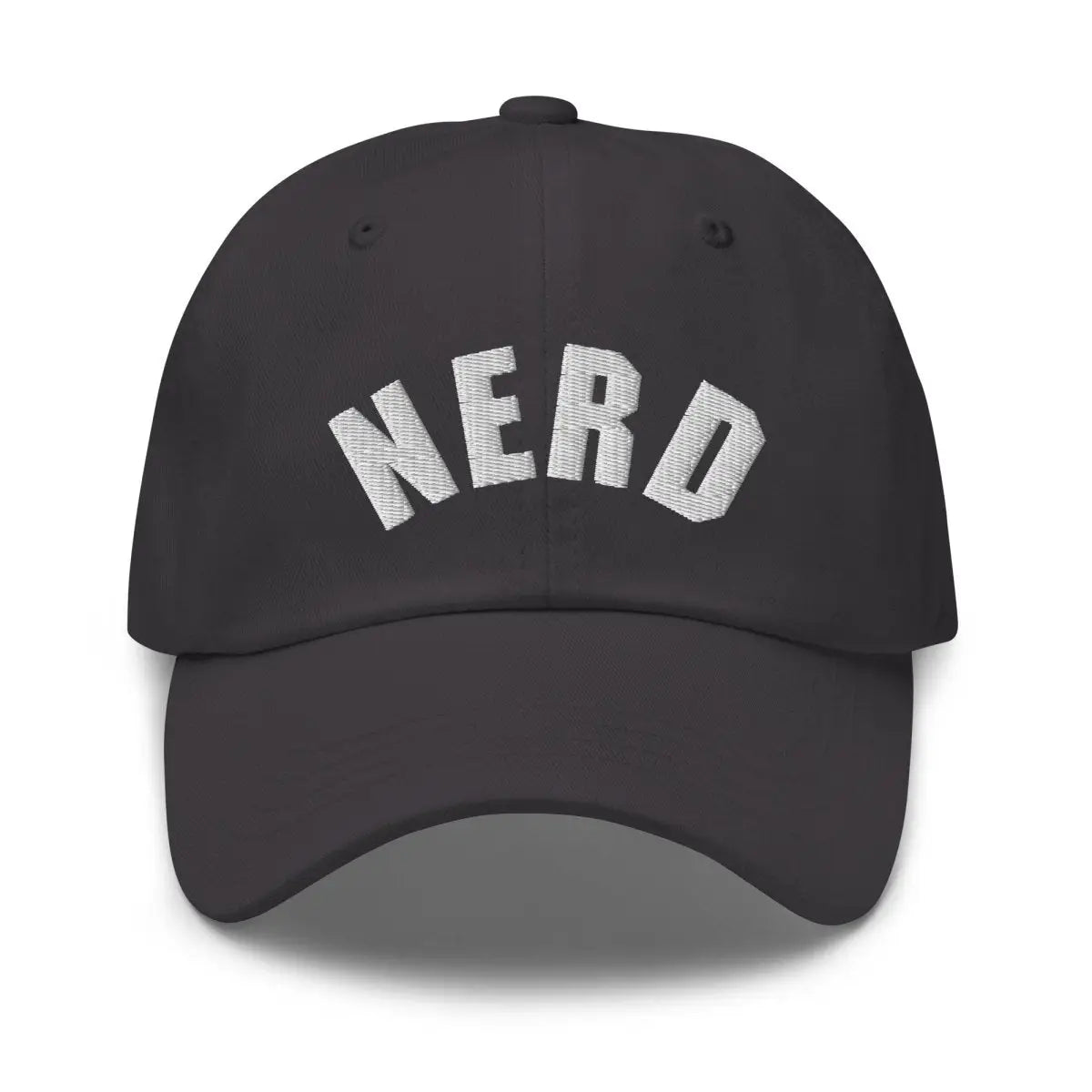 Curved Nerd Sign Embroidered Cap - Dark Grey