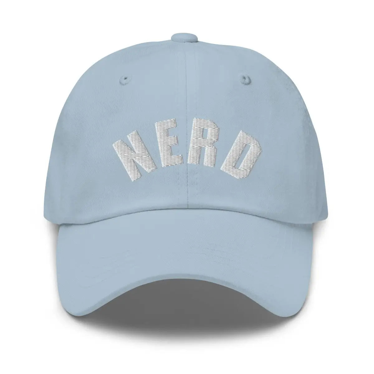 Curved Nerd Sign Embroidered Cap - Light Blue