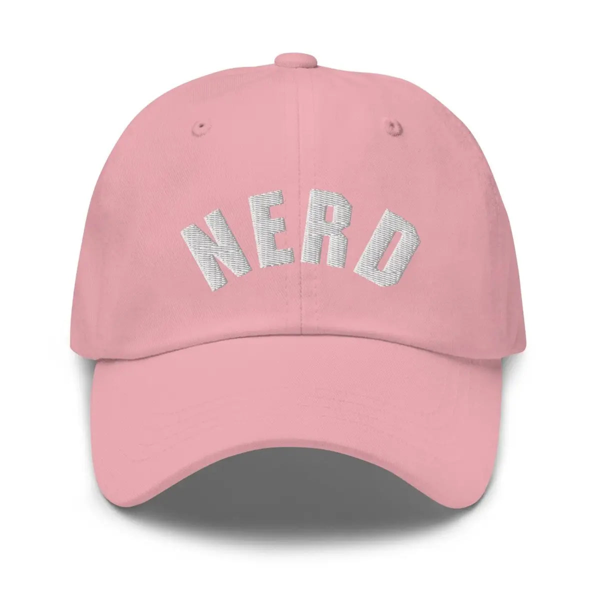 Curved Nerd Sign Embroidered Cap - Pink